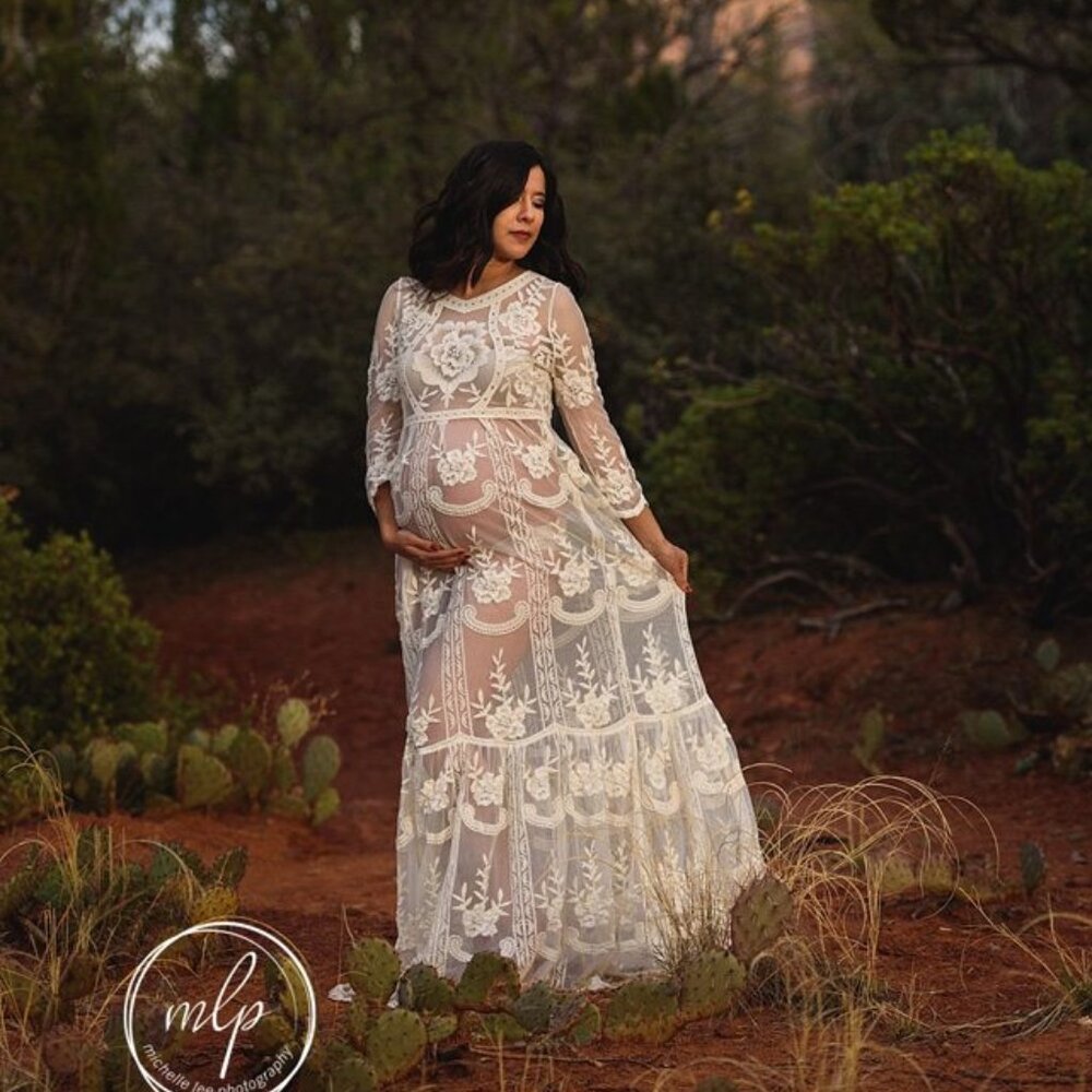Lace Maternity Dress for maternity photo shoot